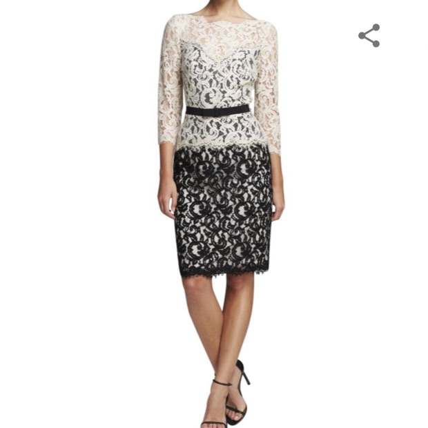 Nwt Tadashi Shoji Illusion Lace Dress 6